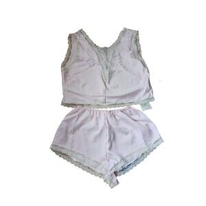 Nicole By Fran Abramowicz Coquette Vintage 80s 2 Piece Lounge Set Womens L Pink